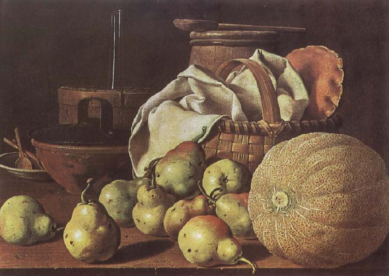Melendez, Luis Eugenio Still-Life with Melon and Pears France oil painting art